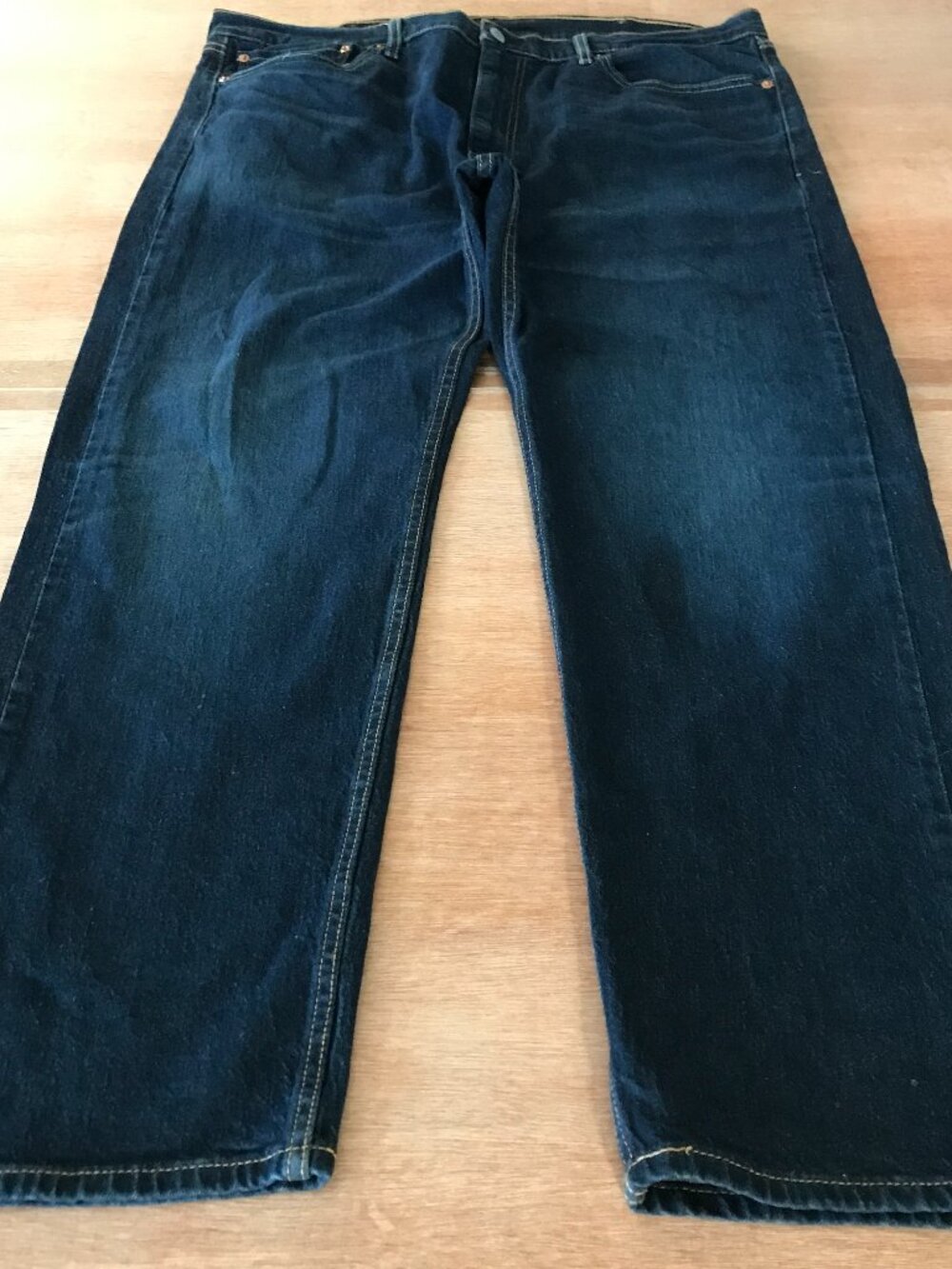Levi's 505 Regular Fit Jeans Men 40x29 Blue Mid Rise Dark Wash Stretch 20046